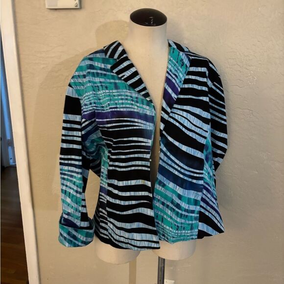 Erin London Vibrant Striped Jacket sz XL - Picture 1 of 6